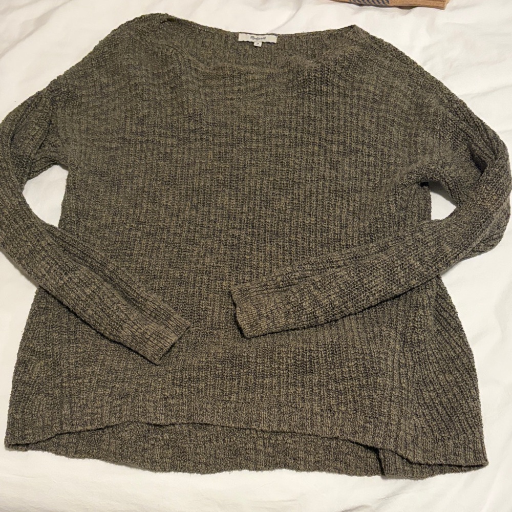 Madewell Boatneck Women Olive Sweater